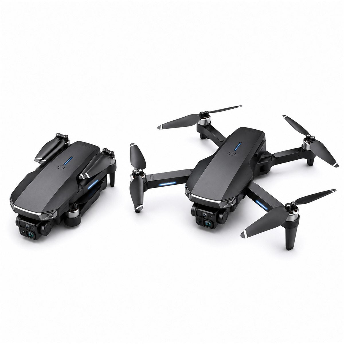Comparação do dron Altano dobrado e desdobrado, lado a lado